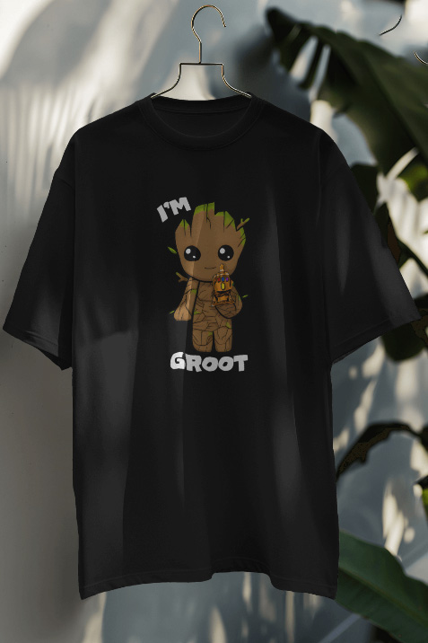 I Am Groot" Rounded Neck Half-Sleeve T-Shirt